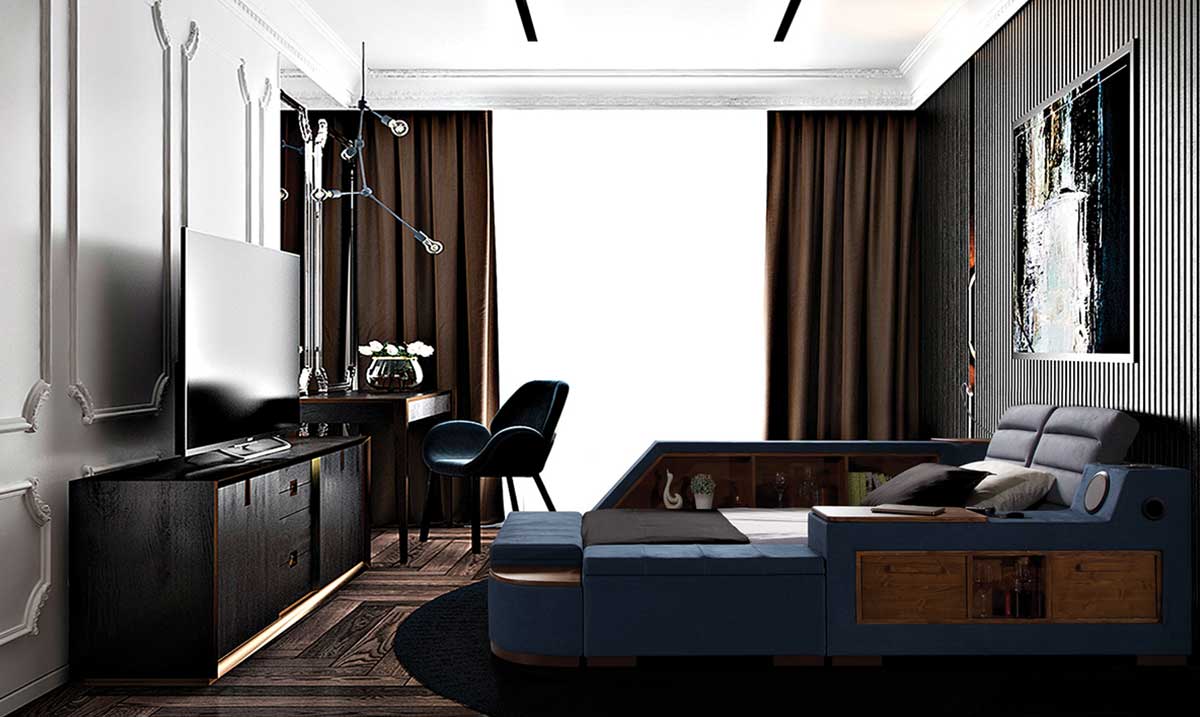 Luxe Life Mavi Ses Sistemli Akıllı Karyola Akıllı Karyola