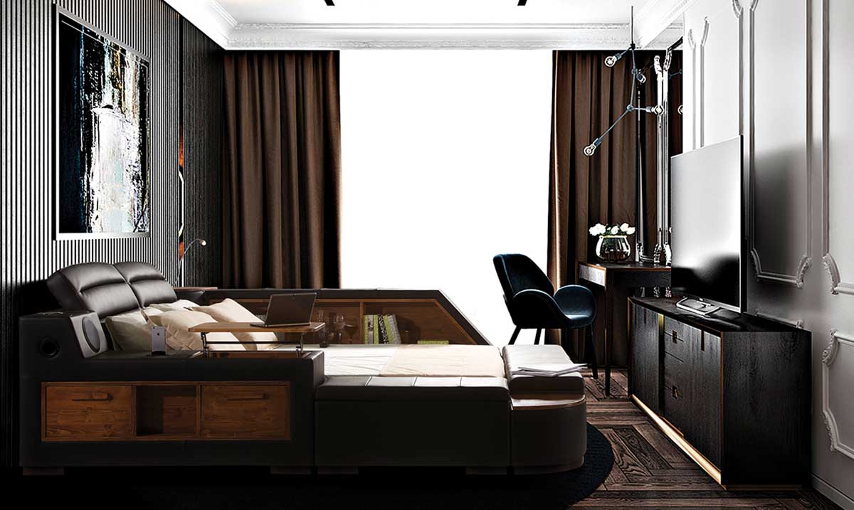 Luxe Life Black Ses Sistemli Akıllı Karyola Akıllı Karyola