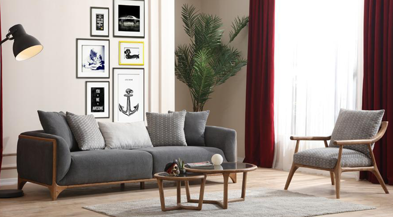 Boss Ahşap Ayaklı Koltuk Takımı Koltuk Takımı