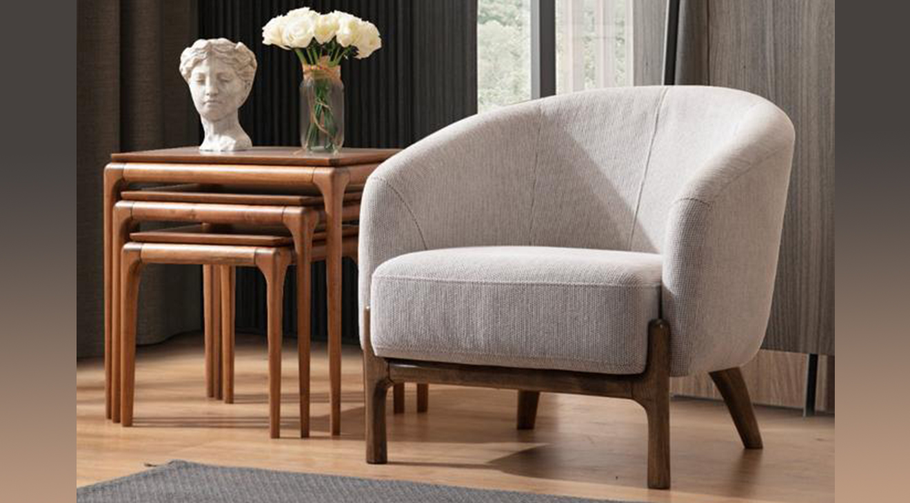 Acara Ahşap Ayaklı Modern Koltuk Takımı