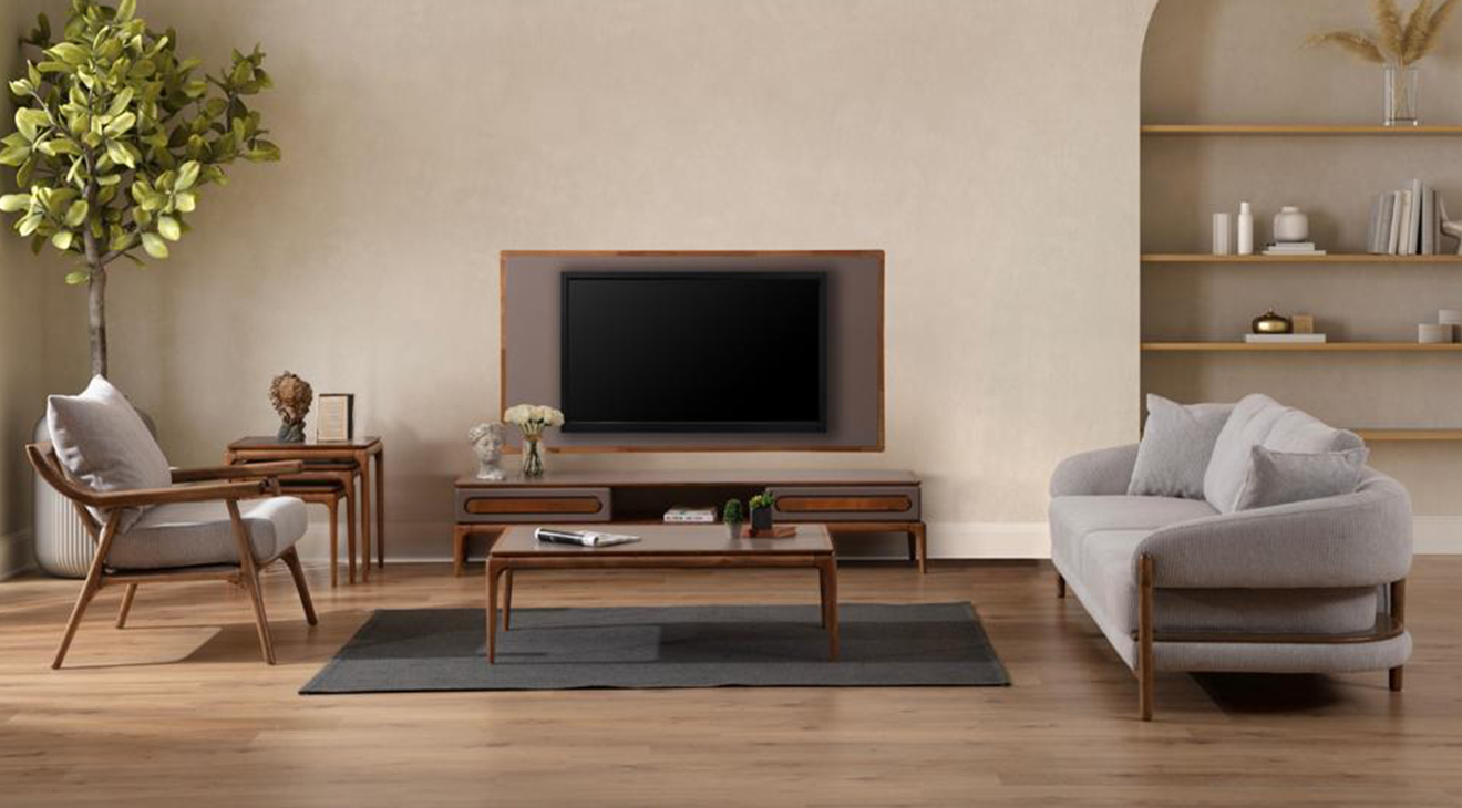 Acara Ahşap Ayaklı Modern Koltuk Takımı 2