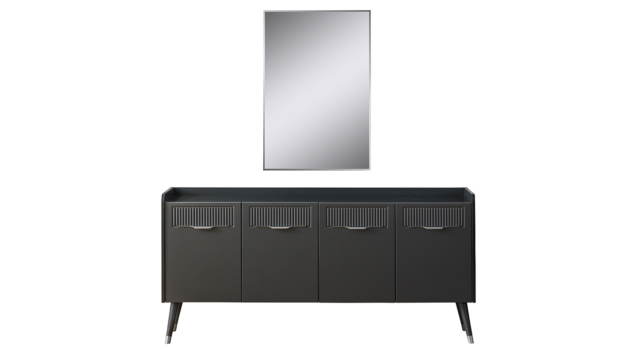 Tesla Antrasit Ahşap Ayaklı Yemek Odası Takımı Yemek Odası