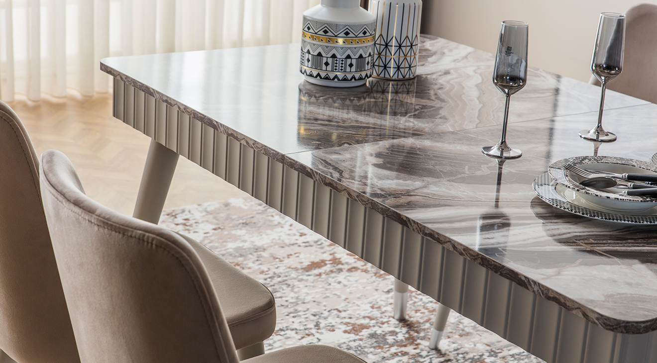 Tesla Ahşap Ayaklı Yemek Odası Takımı Yemek Odası