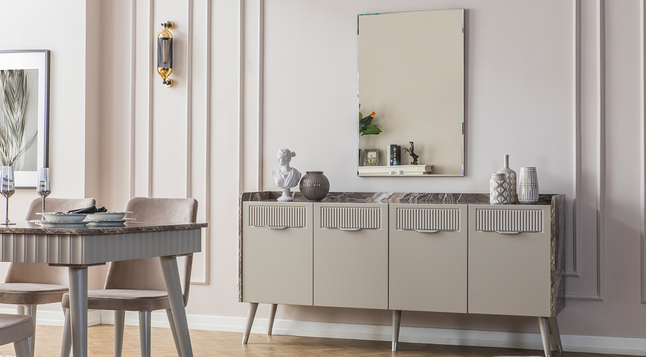 Tesla Ahşap Ayaklı Yemek Odası Takımı Yemek Odası