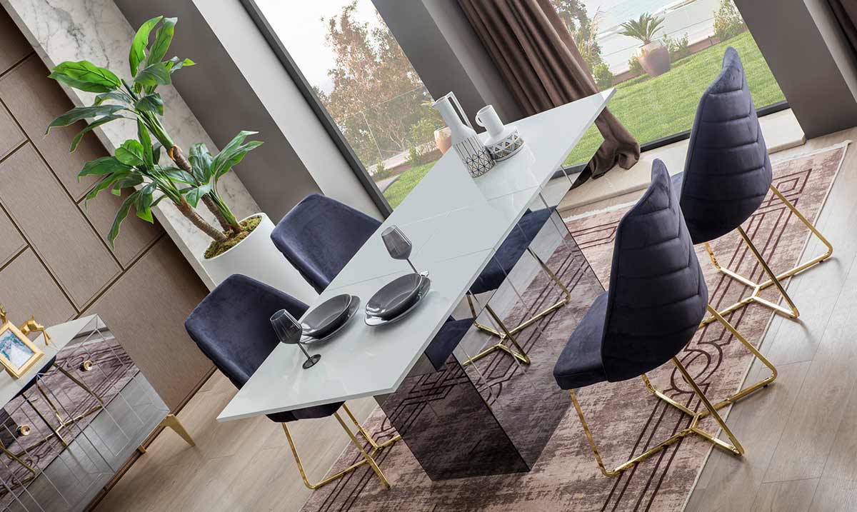 Lexus Gold Metal Ayaklı Yemek Odası Takımı Yemek Odası