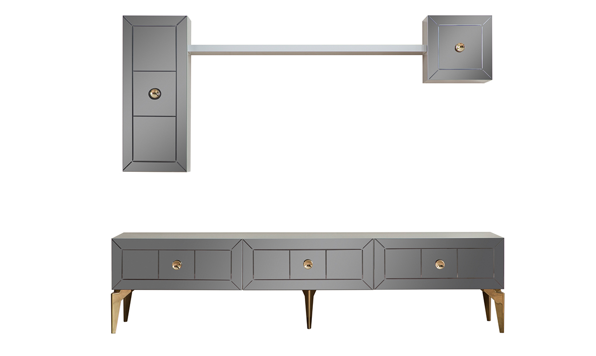 Lexus Gold Metal Ayaklı Tv Ünitesi TV Ünitesi