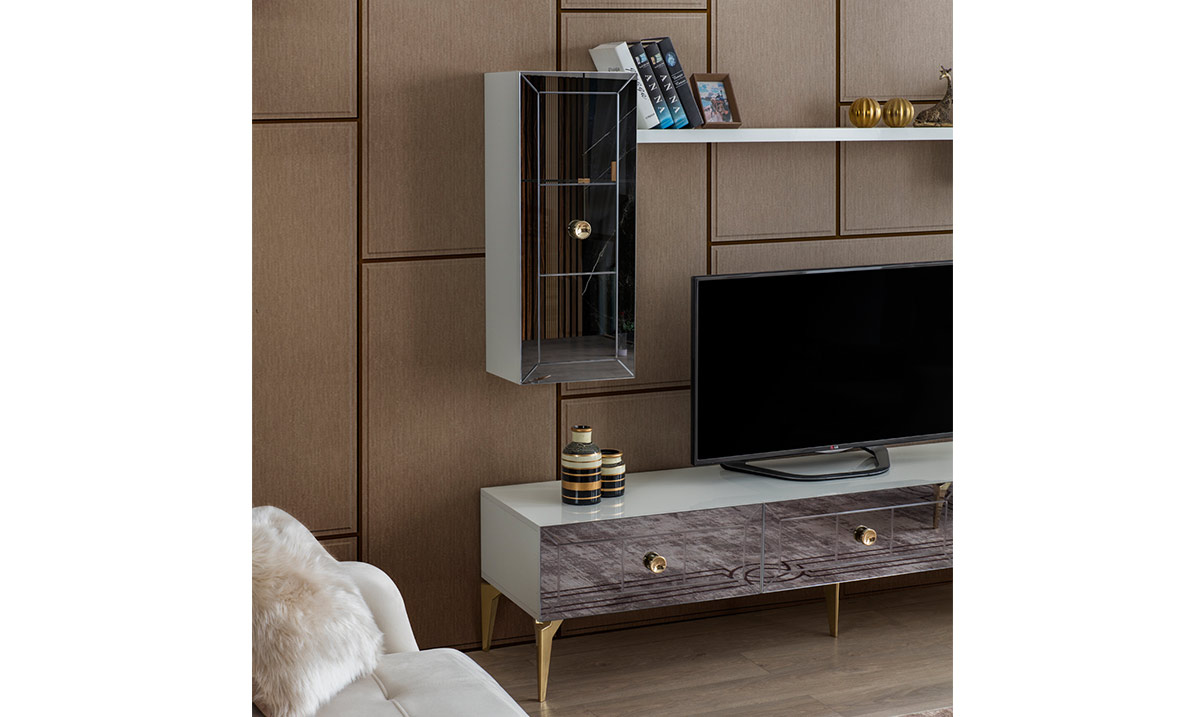 Lexus Gold Metal Ayaklı Tv Ünitesi TV Ünitesi