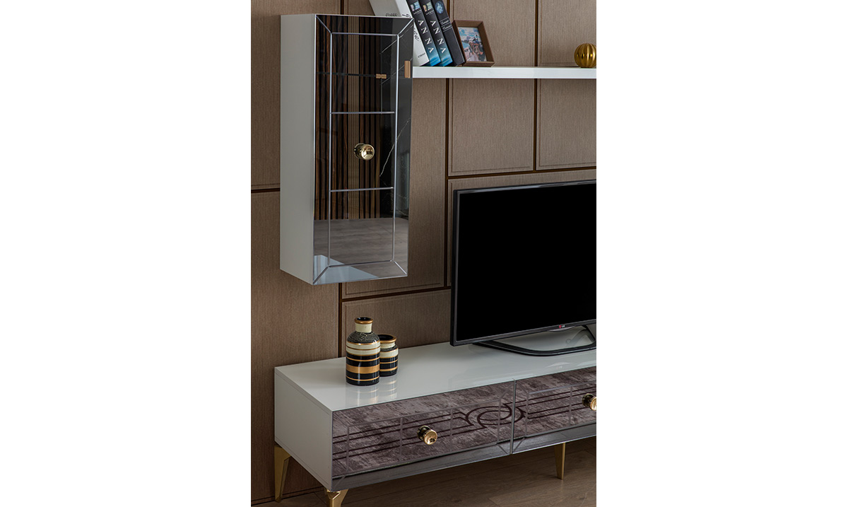 Lexus Gold Metal Ayaklı Tv Ünitesi TV Ünitesi