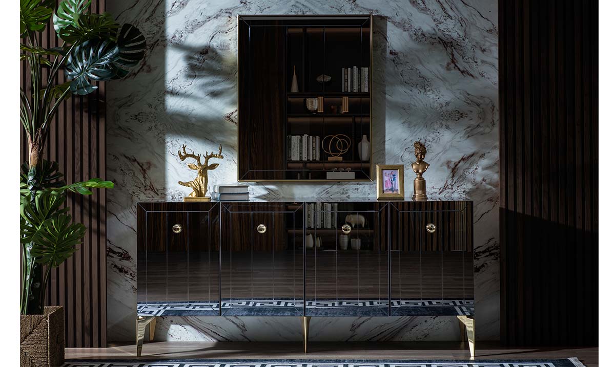 Lexus Ceviz Metal Ayaklı Yemek Odası Takımı Yemek Odası