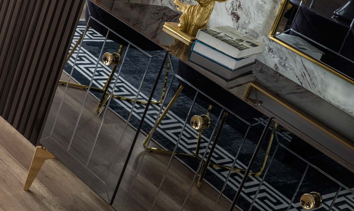 Lexus Ceviz Metal Ayaklı Yemek Odası Takımı Yemek Odası