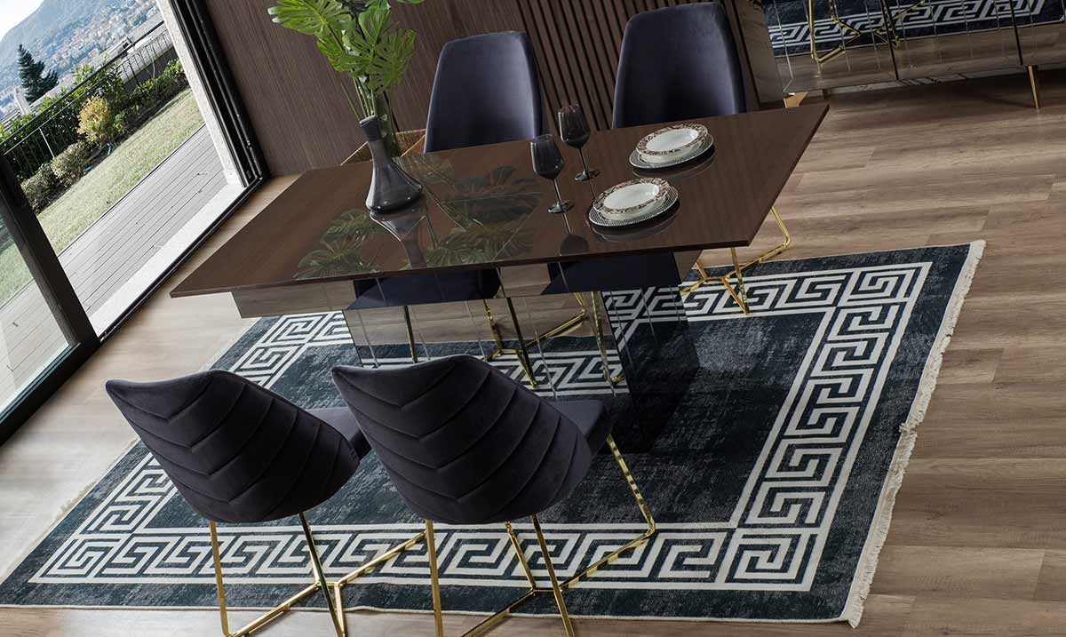 Lexus Ceviz Metal Ayaklı Yemek Odası Takımı Yemek Odası