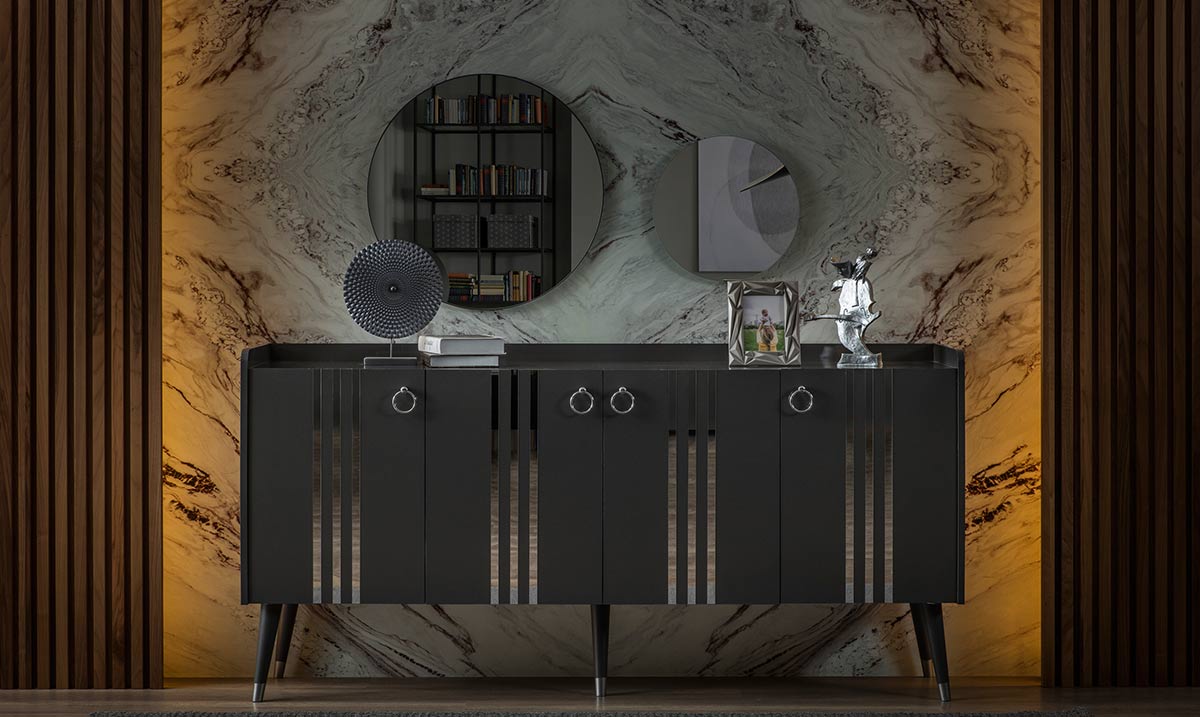 Lotus Antrasit Yemek Odası Takımı Yemek Odası