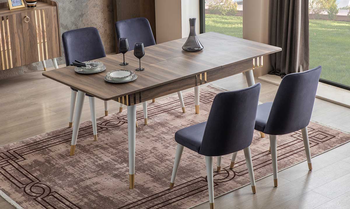 Lotus Ceviz Aytaşı Yemek Odası Takımı Yemek Odası