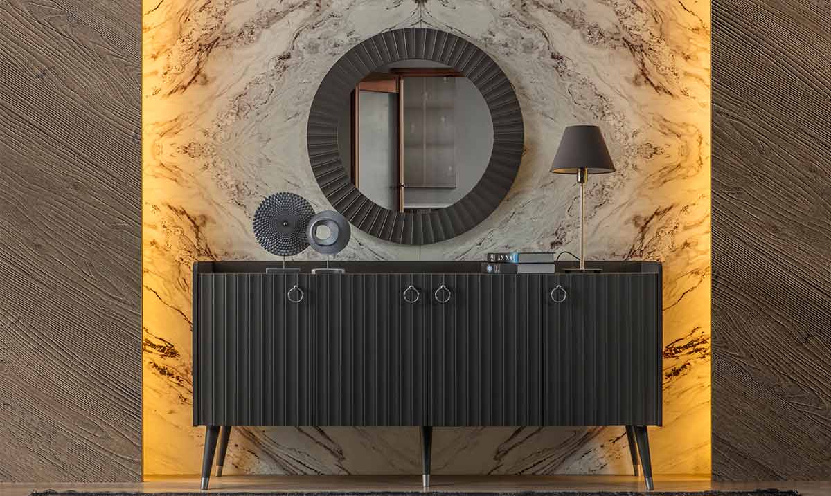 Almanya Antrasit Yemek Odası Takımı Yemek Odası