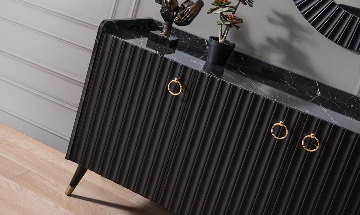 Almanya Siyah Yemek Odası Takımı Yemek Odası