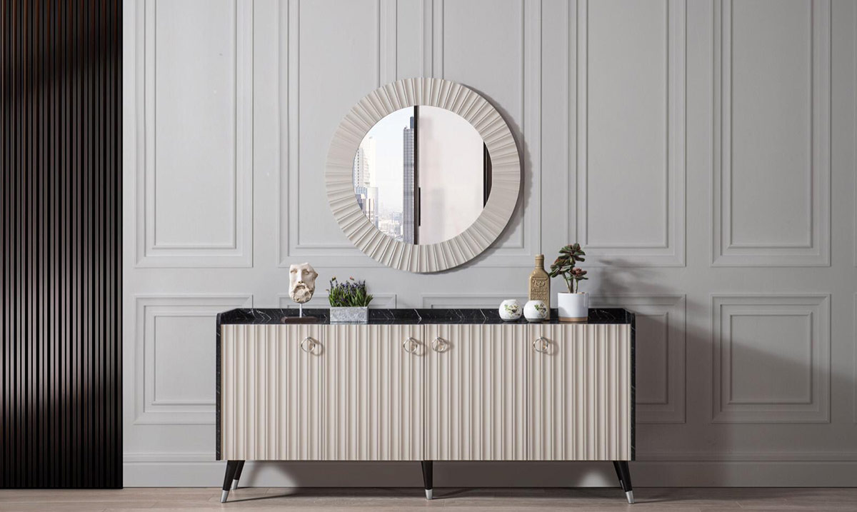 Almanya Siyah Gri Yemek Odası Takımı Yemek Odası