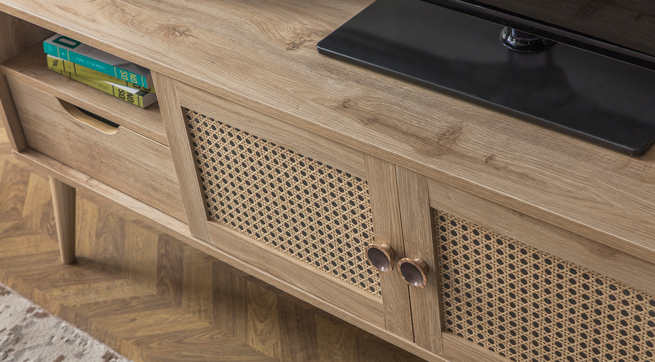 Hazeran Ahşap Ayaklı Tv Ünitesi TV Ünitesi