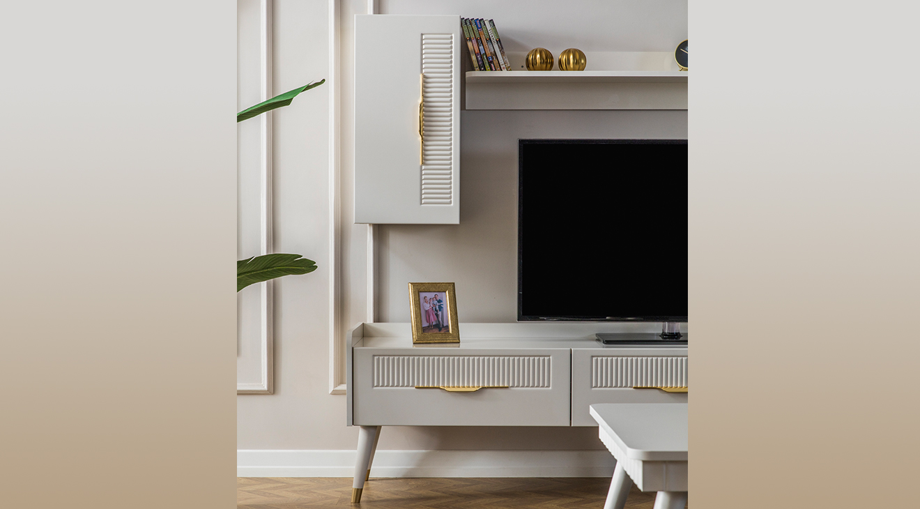 Tesla Ahşap Ayaklı Tv Ünitesi TV Ünitesi