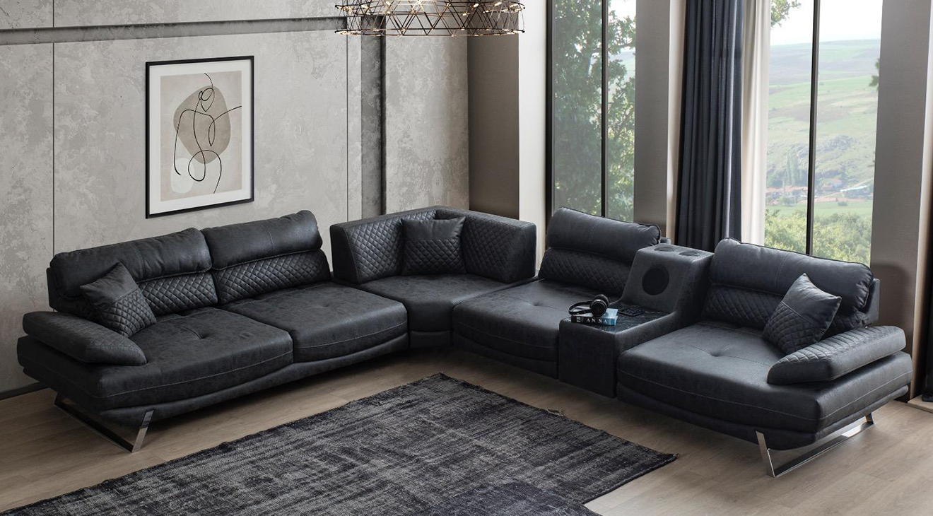 Vera Yataklı Metal Ayaklı Köşe Koltuk Takımı Yataklı KöşeTakımları