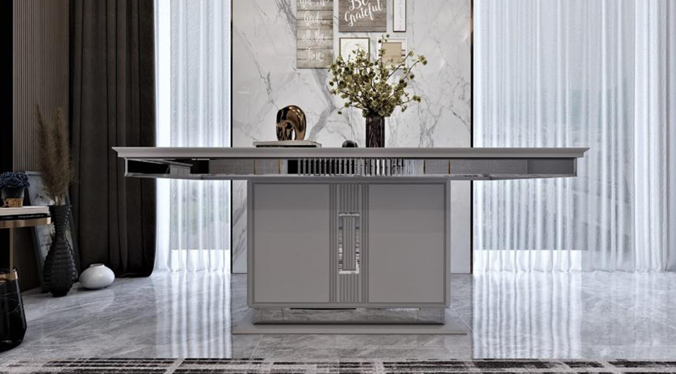 Majeste Sis Grisi Modern Yemek Odası Takımı Yemek Odası