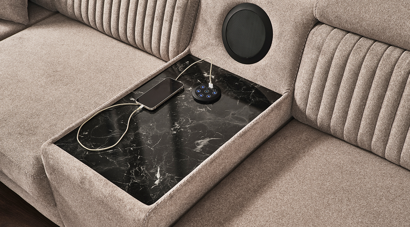 Mustang Ses Sistemli Usbli Köşe Koltuk Takımı Köşe Koltuk