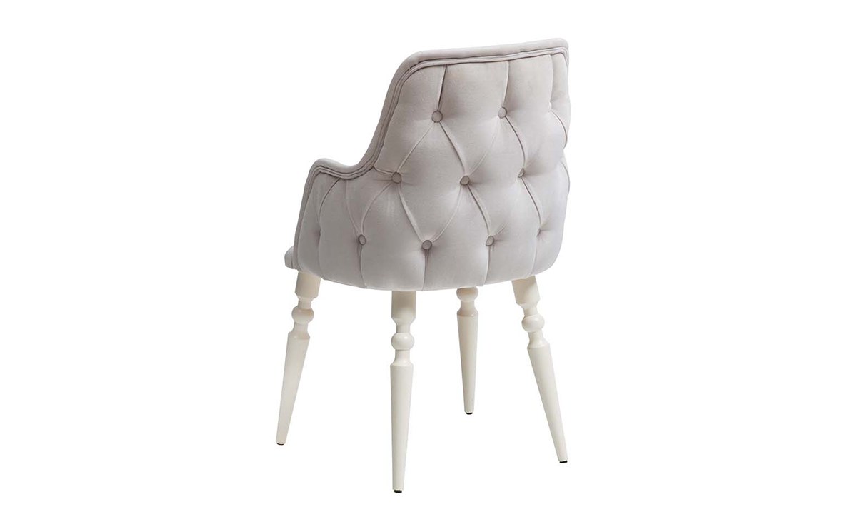 Sanat Beyaz Ahşap Ayaklı Sandalye Sandalye