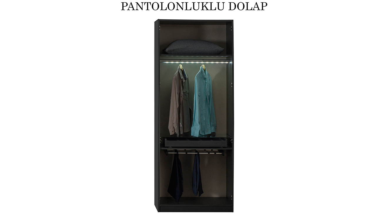 Bronze Antrasit Giyinme Odası Yatak Odası