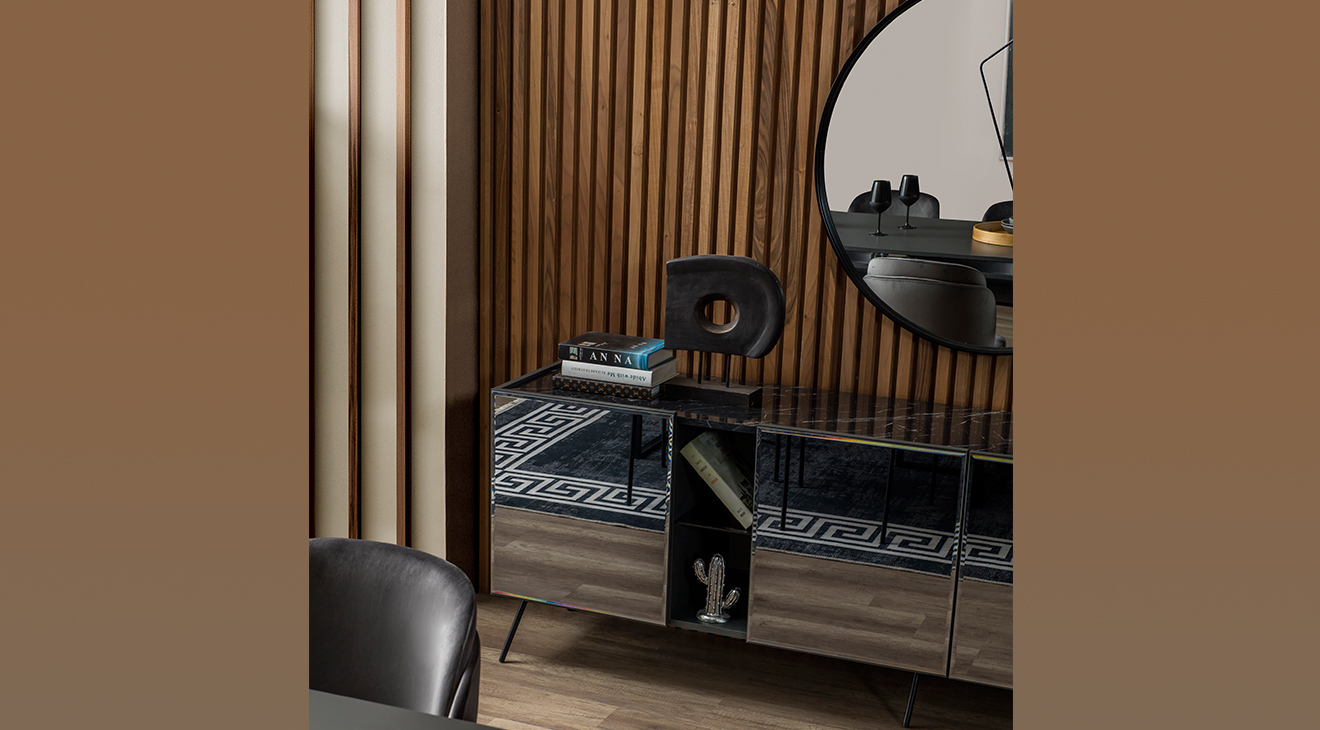 Bronze Antrasit Modern Yemek Odası Takımı Yemek Odası