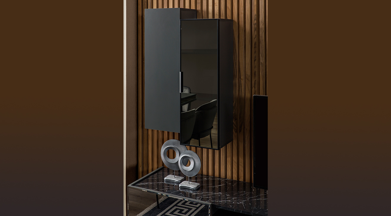 Bronze Antrasit Şömineli Tv Ünitesi TV Ünitesi