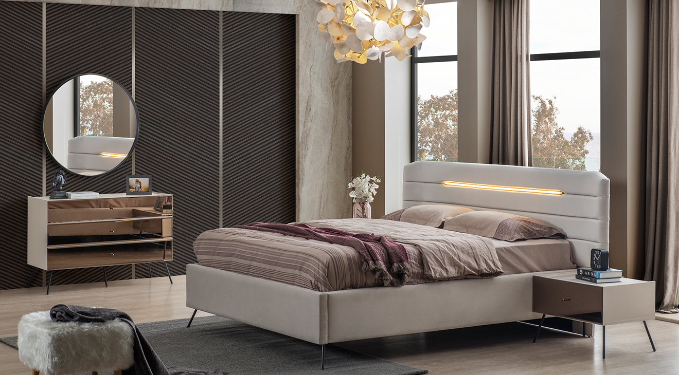 Bronze Aytaşı 5 Kapaklı Yatak Odası Takımı Yatak Odası