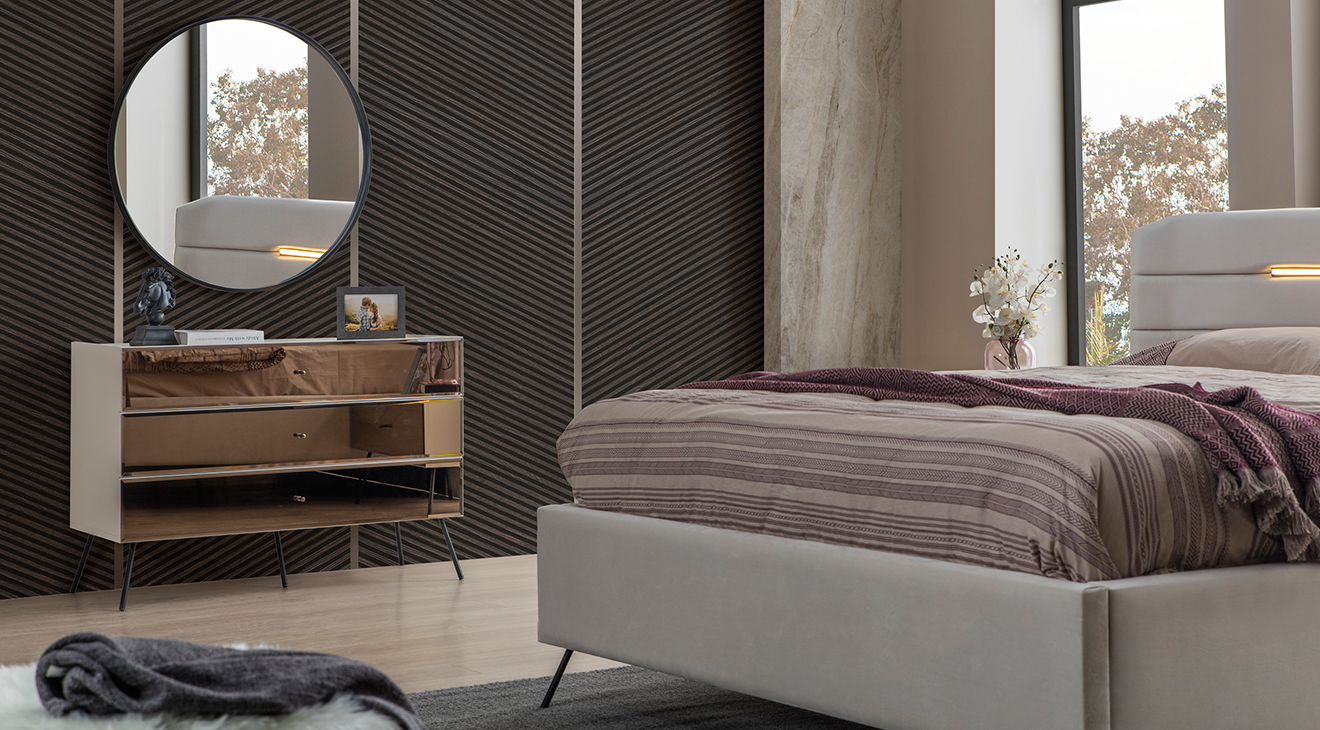 Bronze Aytaşı 6 Kapaklı Yatak Odası Takımı Yatak Odası