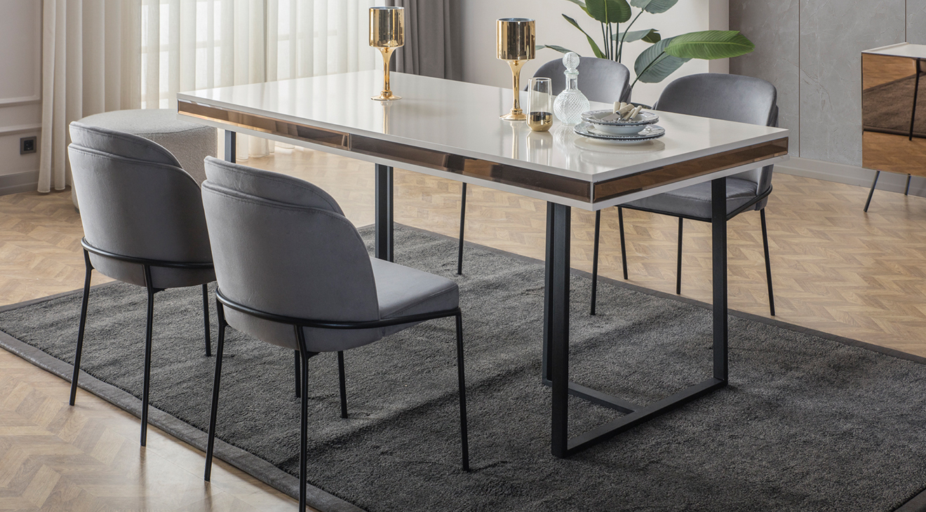 Bronze Aytaşı Modern Yemek Odası Takımı Yemek Odası