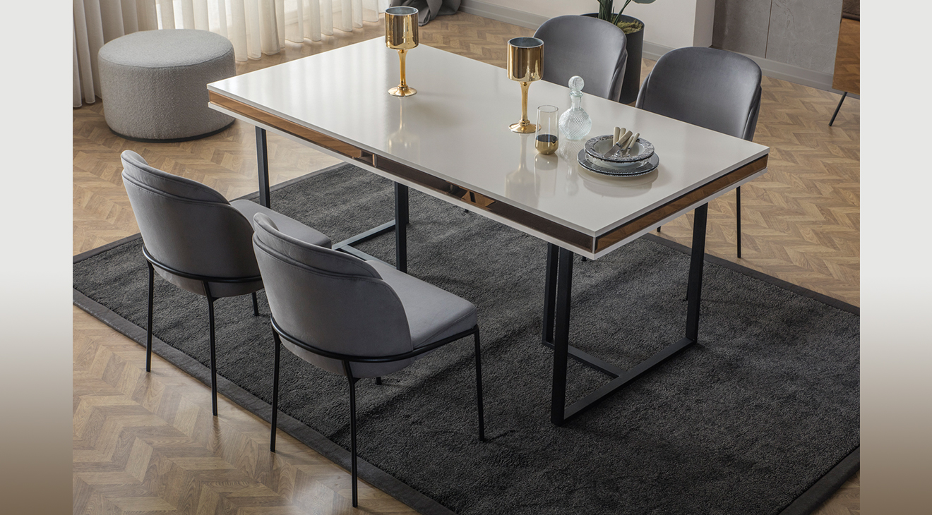 Bronze Aytaşı Modern Yemek Odası Takımı Yemek Odası