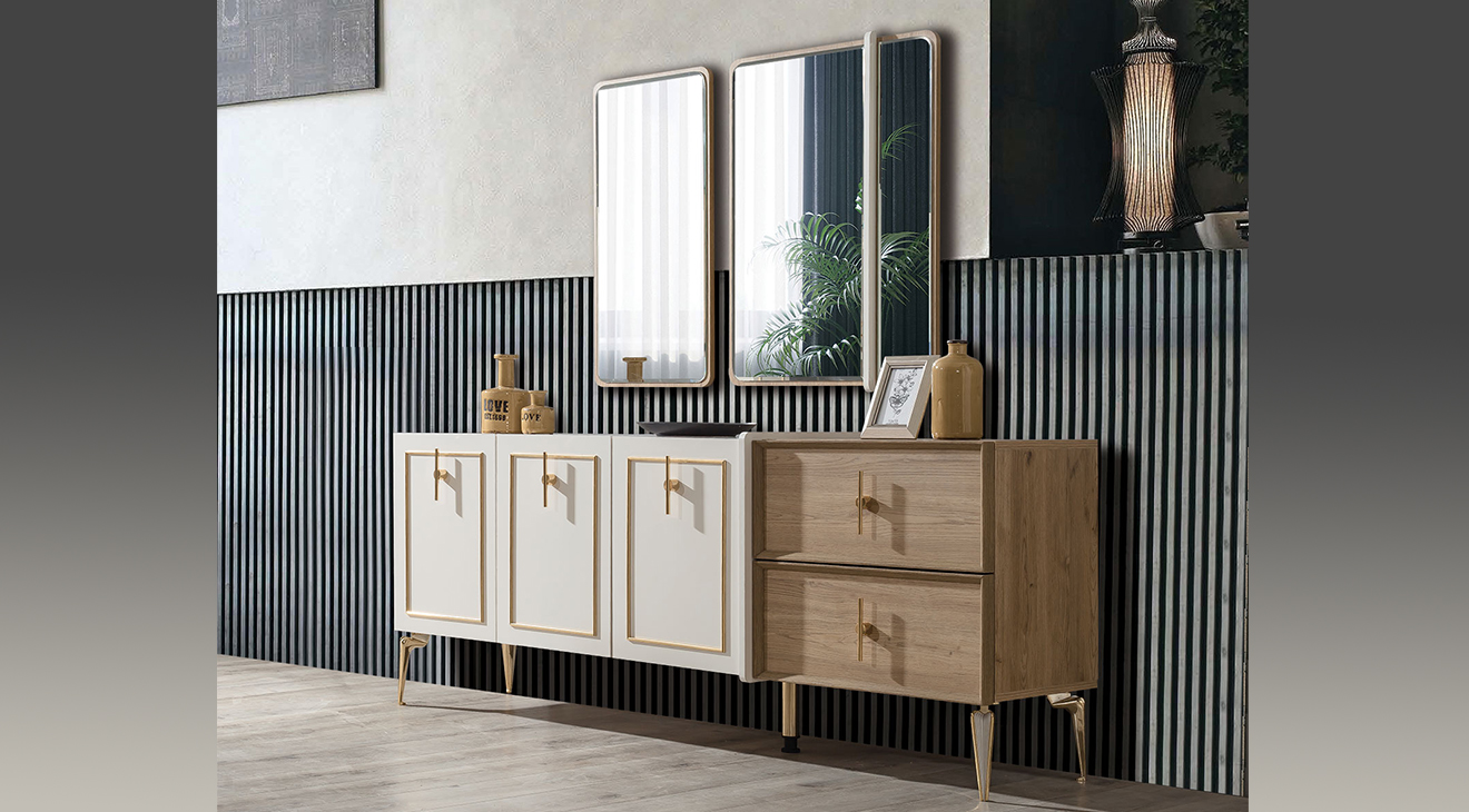 Safir Gold Metal Ayaklı Yemek Odası Takımı Yemek Odası