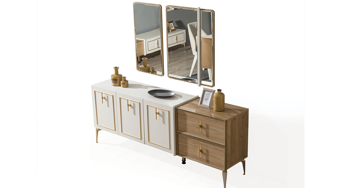 Safir Gold Metal Ayaklı Yemek Odası Takımı Yemek Odası