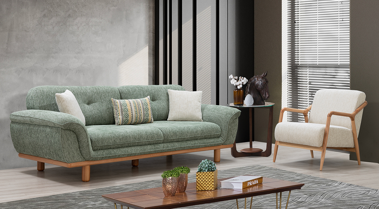 Valencia Ahşap Ayaklı Yataklı Koltuk Takımı Yataklı Koltuk Takımları