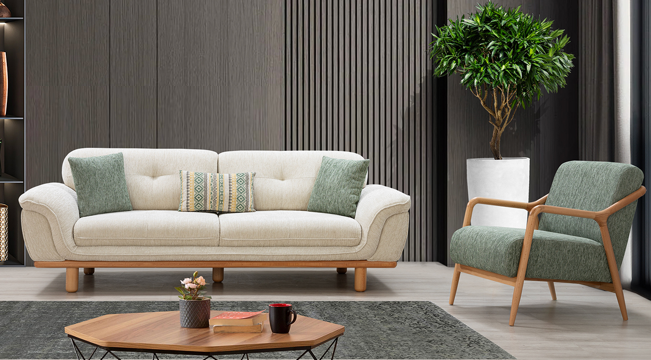 Valencia Ahşap Ayaklı Yataklı Koltuk Takımı Yataklı Koltuk Takımları