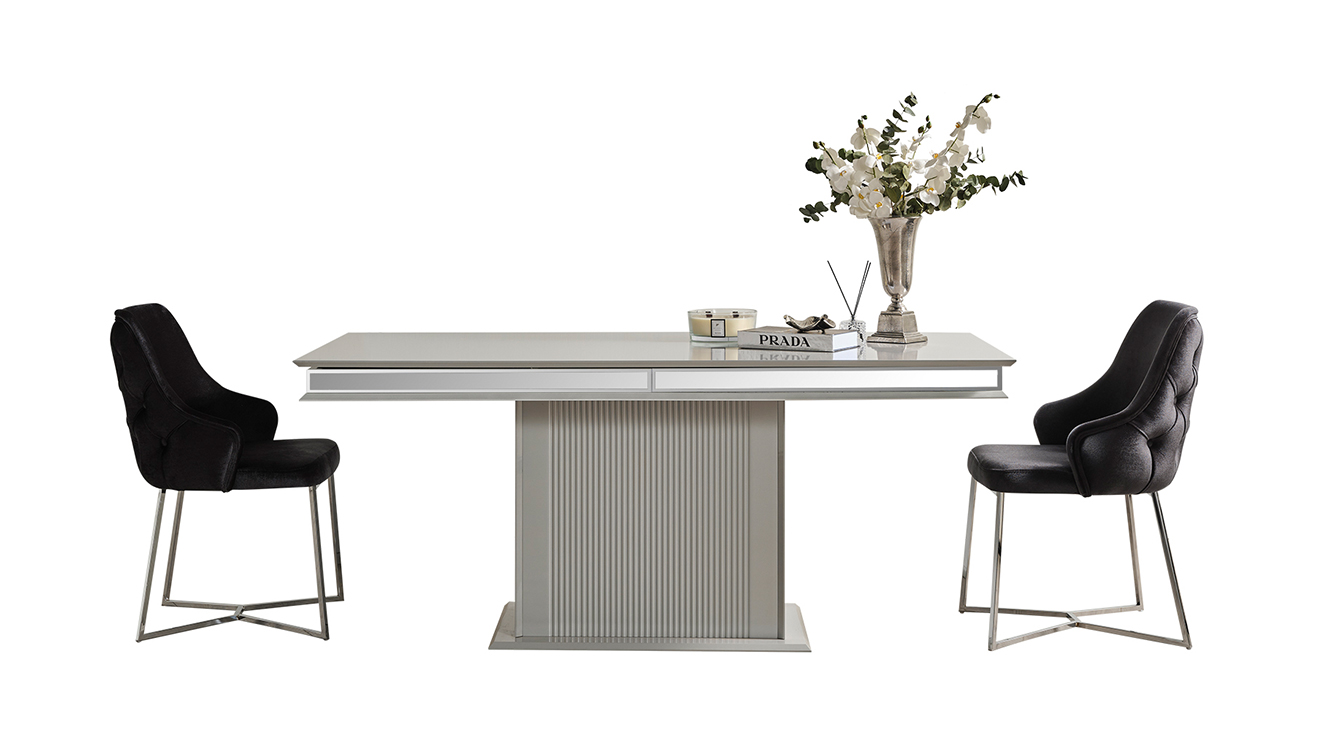 Pırlanta Gümüş Metal Ayaklı Yemek Odası Takımı Yemek Odası