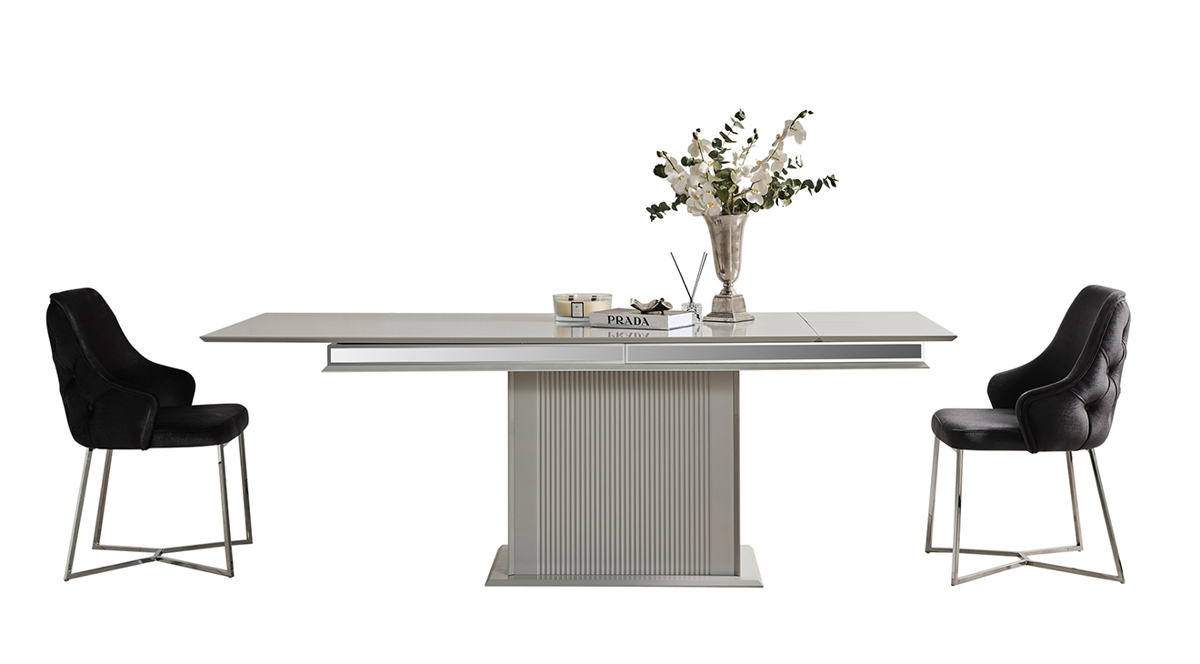 Pırlanta Gümüş Metal Ayaklı Yemek Odası Takımı Yemek Odası