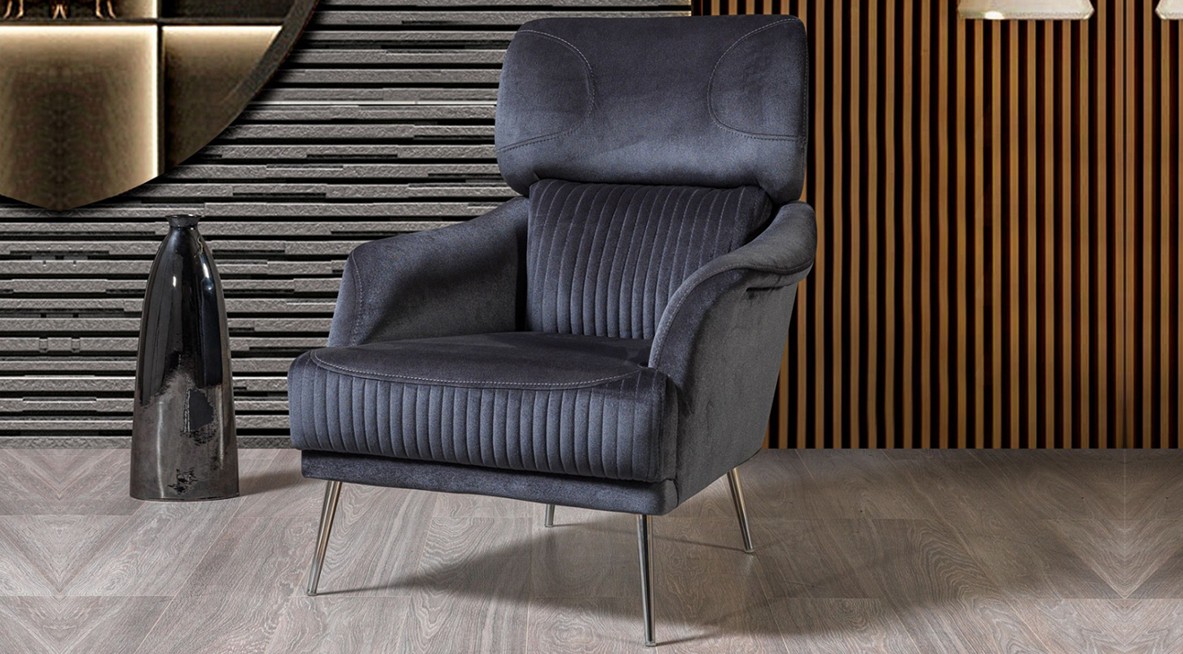 Bugatti Yataklı Gümüş Metal Ayaklı Koltuk Takımı Yataklı Koltuk Takımları