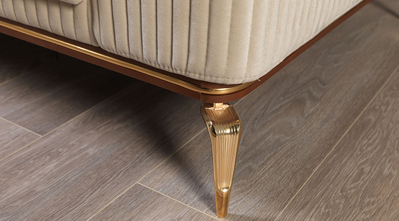 Bugatti Gold Metal Ayaklı Yataklı Koltuk Takımı Yataklı Koltuk Takımları