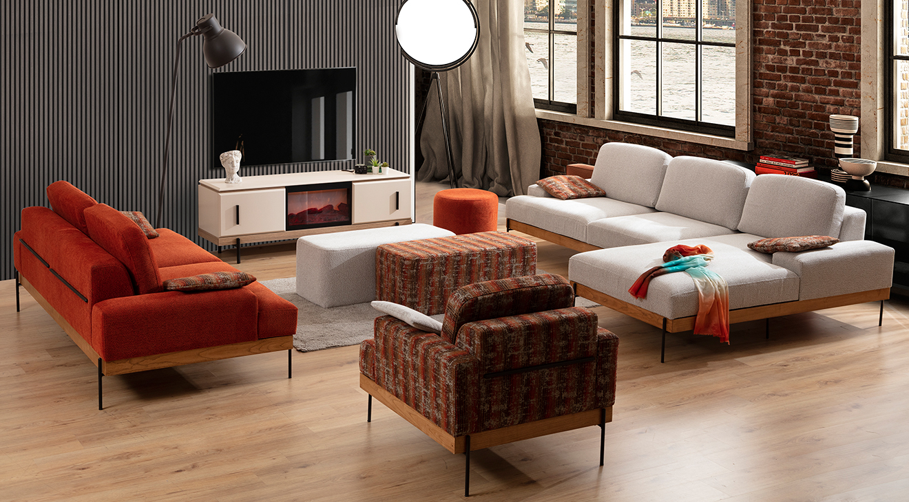 Dejavu Kanepeli Köşe Koltuk Takımı Köşe Koltuk