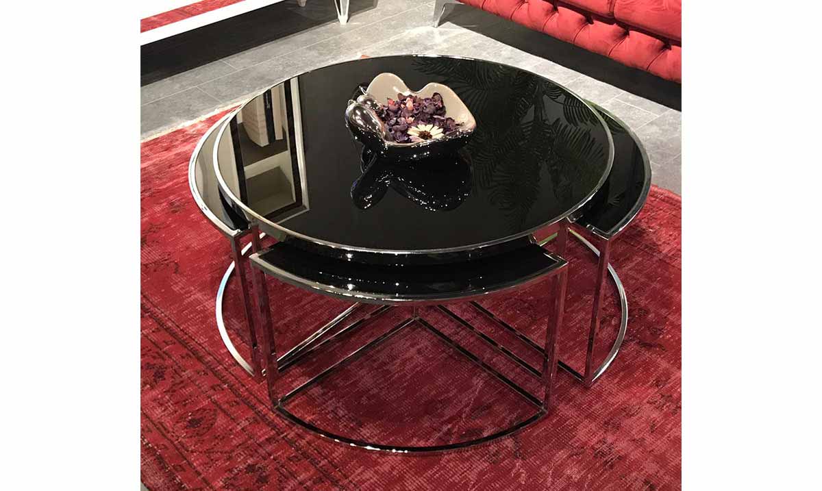 Soso Metal Ayaklı Krom 4+1 Sehpa Sehpa ve Aksesuar