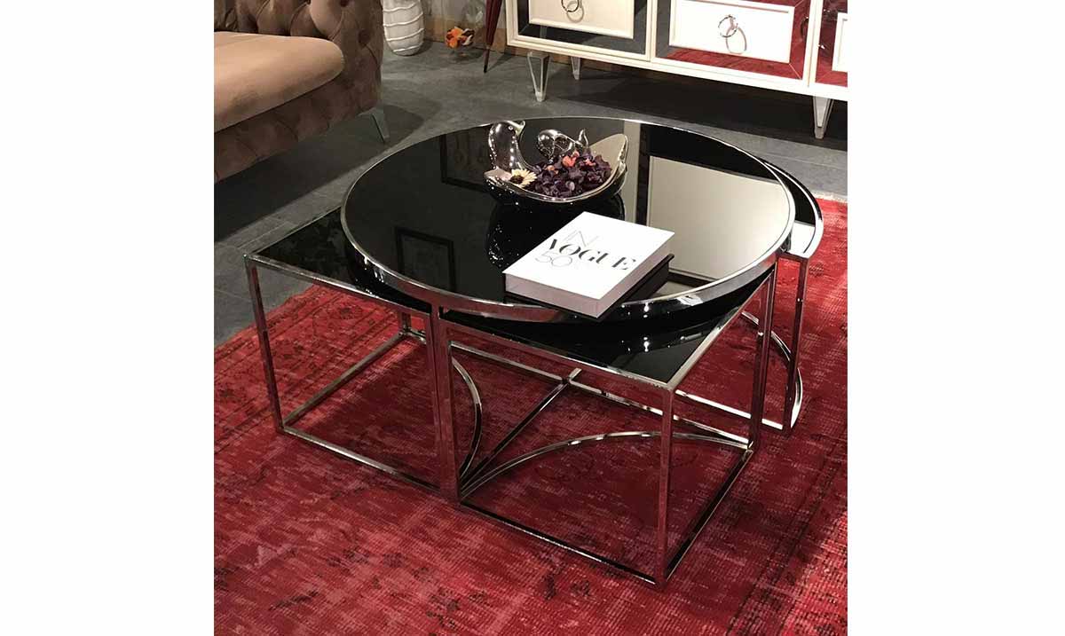 Soso Metal Ayaklı Krom 4+1 Sehpa Sehpa ve Aksesuar