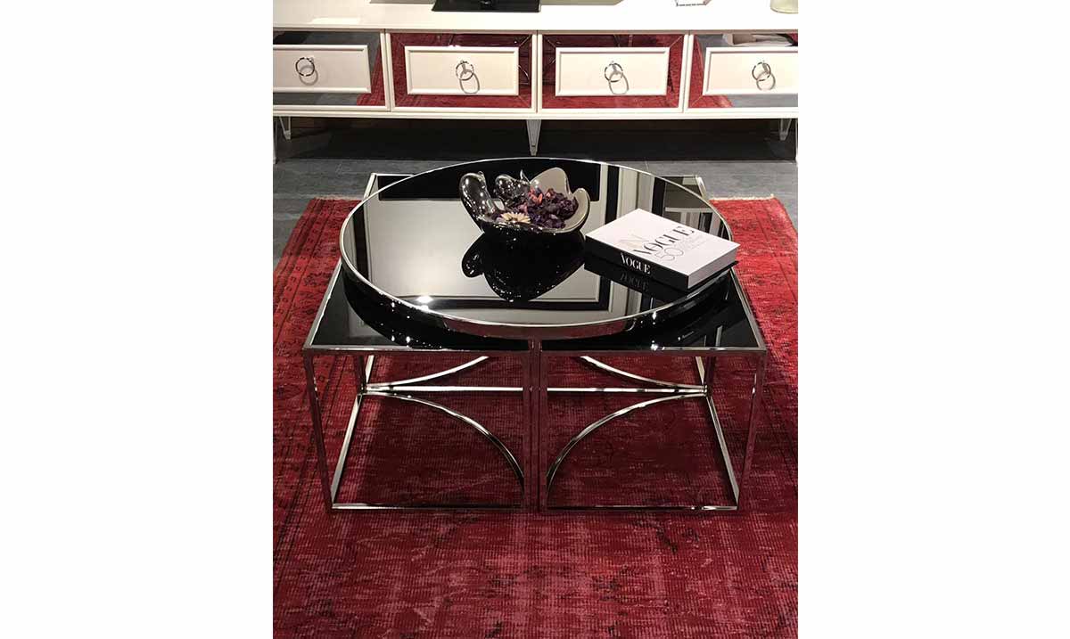 Soso Metal Ayaklı Krom 4+1 Sehpa Sehpa ve Aksesuar