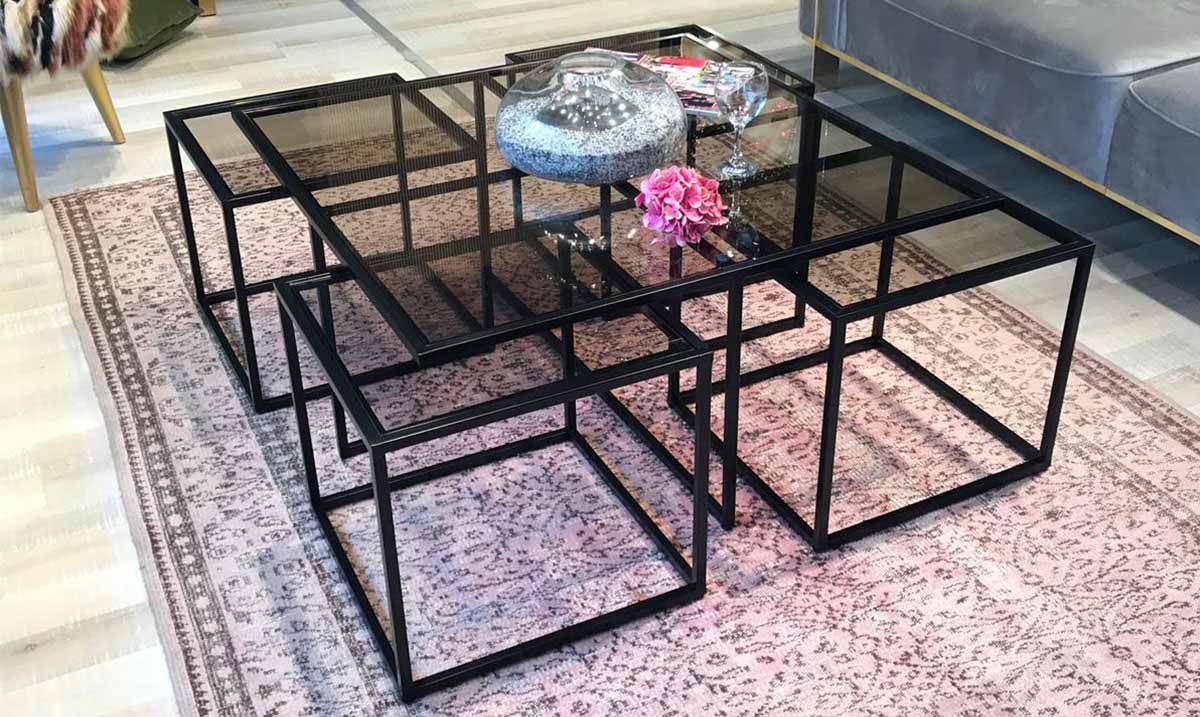 Kante Metal Ayaklı 4+1 Sehpa Sehpa ve Aksesuar