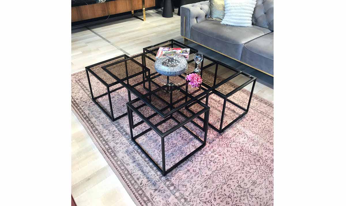 Kante Metal Ayaklı 4+1 Sehpa Sehpa ve Aksesuar