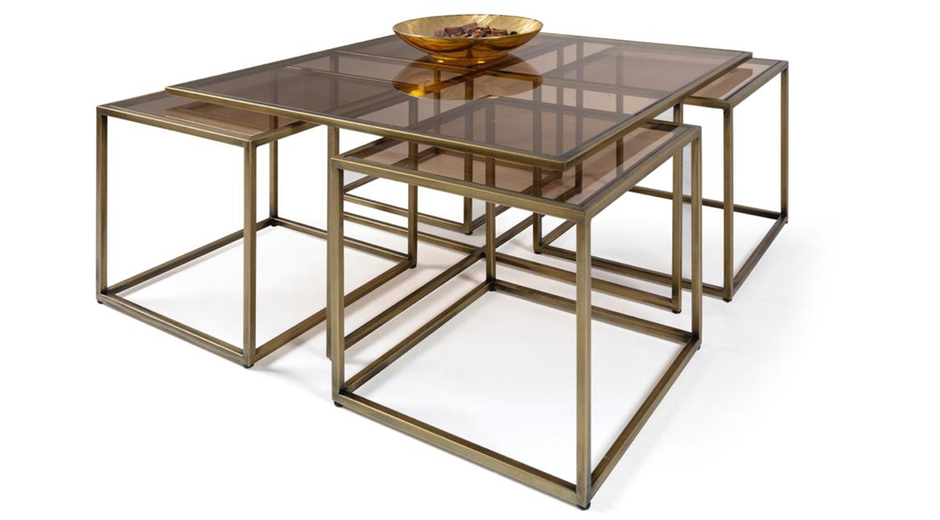 Kante Gold Metal Ayaklı 4+1 Sehpa Sehpa ve Aksesuar