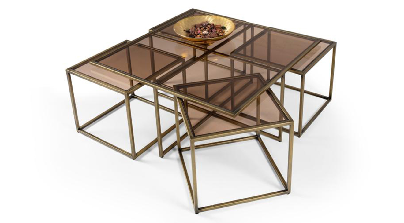 Kante Gold Metal Ayaklı 4+1 Sehpa Sehpa ve Aksesuar