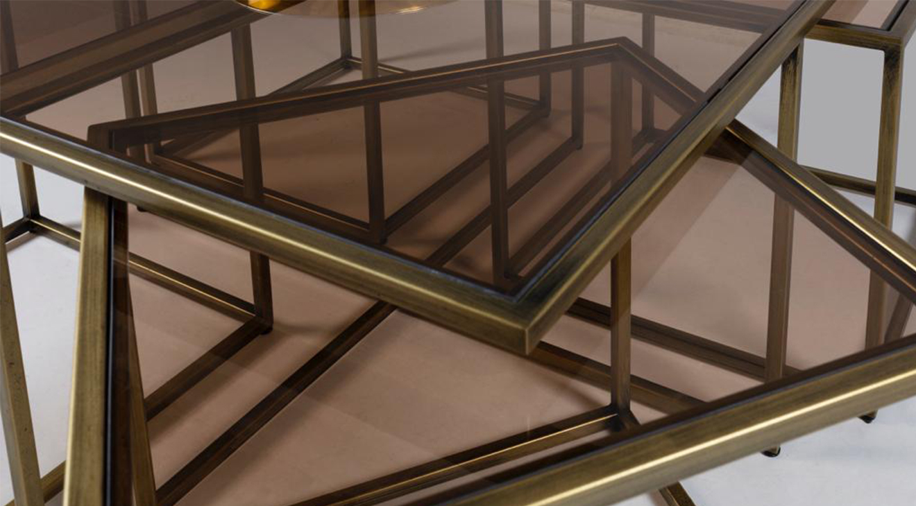 Kante Gold Metal Ayaklı 4+1 Sehpa Sehpa ve Aksesuar